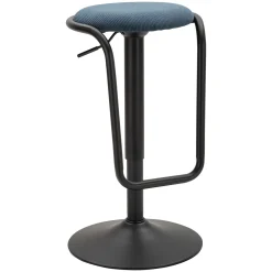 Sgabelli > Dmora Sgabello blu Nero Regolabile Imbottito 43x50x86h cm, con Schienale - Essaou Nero, Blu