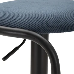 Sgabello blu Nero Regolabile Imbottito 41x41x61h cm, Altezza Seduta Massima 83 cm - Jardin