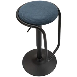 Sgabello blu Nero Regolabile Imbottito 41x41x61h cm, Altezza Seduta Massima 83 cm - Jardin