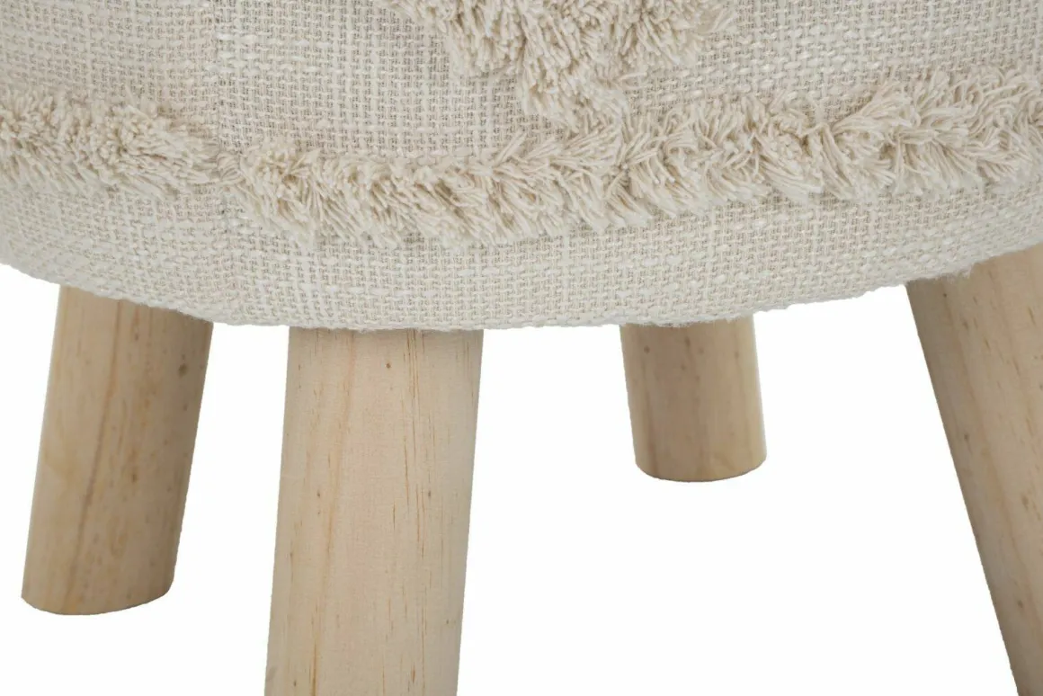 Sgabello classico rivestito in tessuto 35x35x40h cm bianco - Bridges