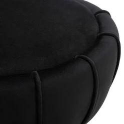 Sgabello Nero oro Imbottito Rivestimento in Velluto 40x40x44h cm, Materiale Struttura in Legno - Samaip
