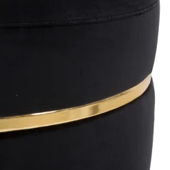 Sgabelli > Dmora Sgabello Nero oro Rivestimento in Velluto Imbottito 35x35x41h cm, Colore Seduta Nero - Famamiri Oro, Nero