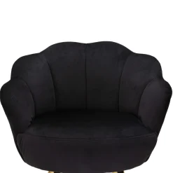 Sgabello Nero oro Rivestimento in Velluto Imbottito 55x53x110h cm, Colore Seduta Nero - Tequis