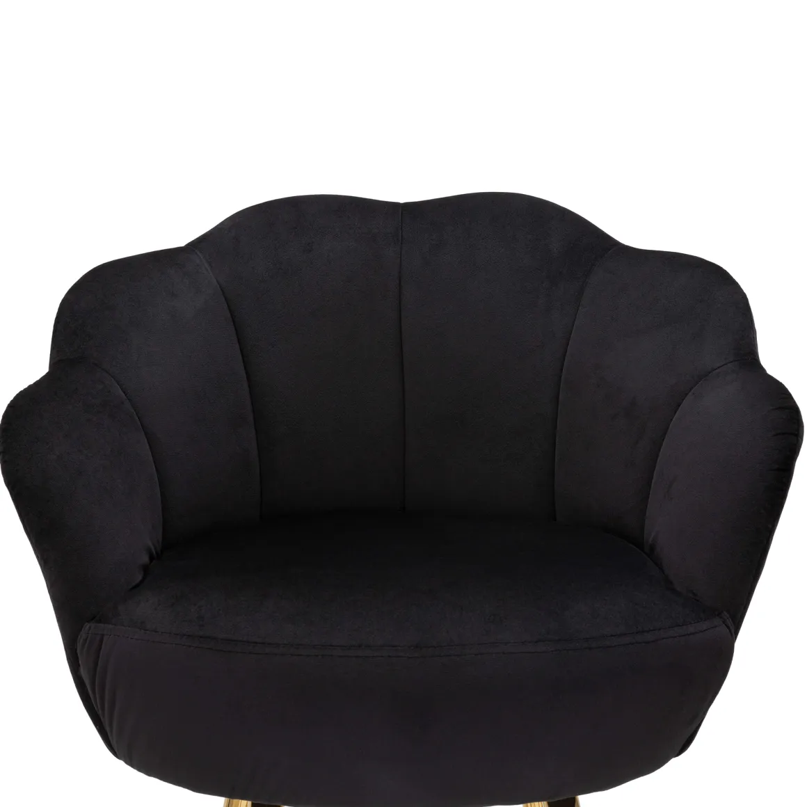Sgabello Nero oro Rivestimento in Velluto Imbottito 55x53x110h cm, Colore Seduta Nero - Tequis