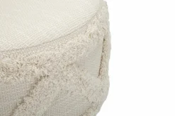 Sgabello scandi imbottito con gambe in legno 32x32x41h cm bianco - Bridges