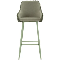 Sgabelli > Dmora Sgabello Imbottito set da 2 con Schienale 52x46x111h cm, Materiale Struttura in Legno Nobilitato - Spiti Verde