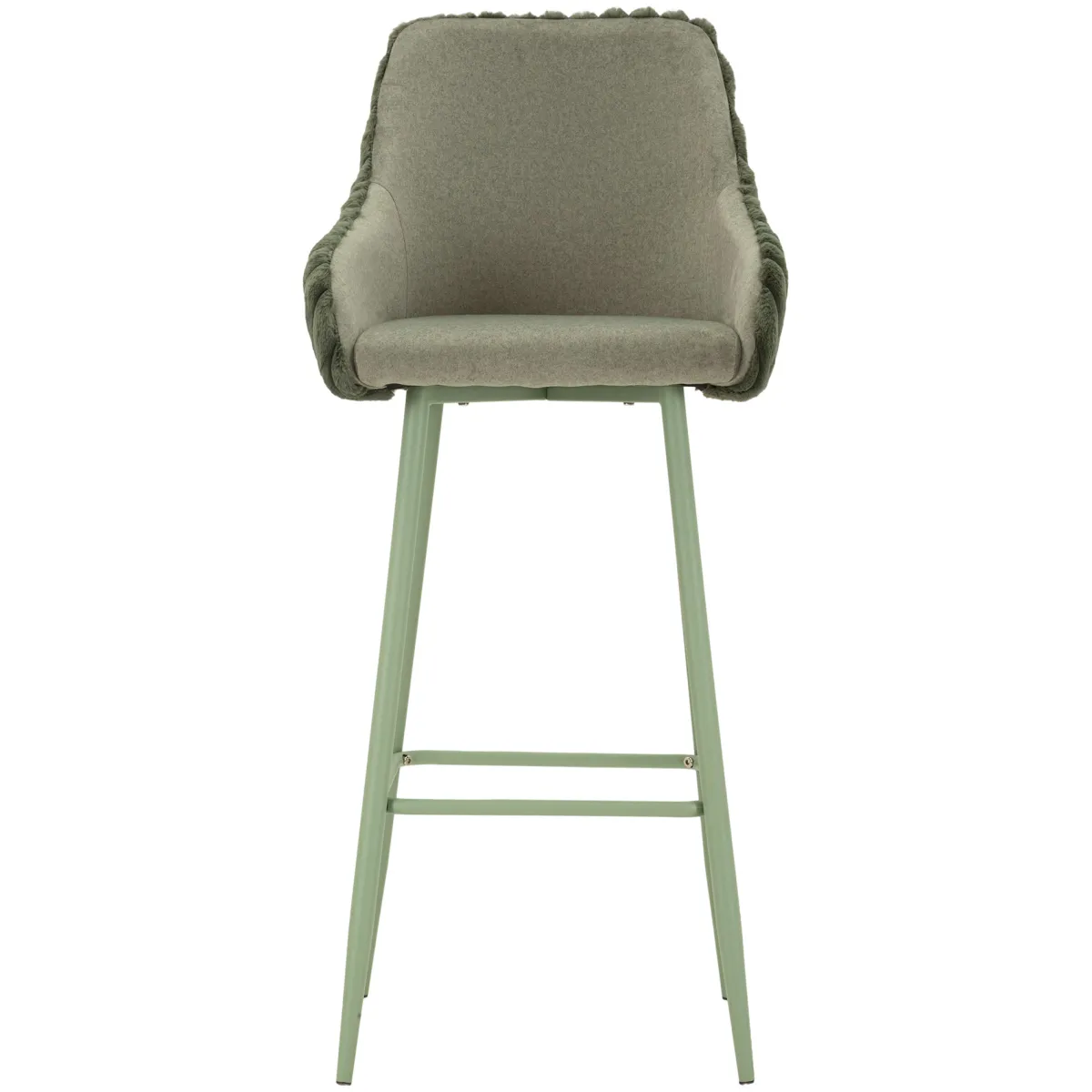 Sgabelli > Dmora Sgabello Imbottito set da 2 con Schienale 52x46x111h cm, Materiale Struttura in Legno Nobilitato - Spiti Verde