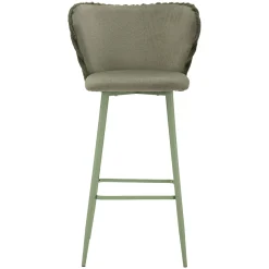 Sgabello Verde Imbottito set da 2 con Schienale 55x58x106h cm, Materiale Struttura in Legno Nobilitato - Kalpa