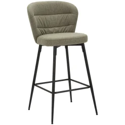 Sgabelli > Dmora Sgabello Verde Nero Imbottito Colore Struttura Nero 52x59x108h cm, Materiale Struttura in Legno Nobilitato - Guadal Nero, Verde
