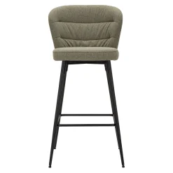 Sgabelli > Dmora Sgabello Verde Nero Imbottito Colore Struttura Nero 52x59x108h cm, Materiale Struttura in Legno Nobilitato - Guadal Nero, Verde