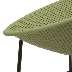 Sgabello Verde Nero set da 2 Indoor/outdoor Seduta Traforata Altezza Seduta 75 cm 51x82x58h cm, Materiale Struttura in Metallo - Trong