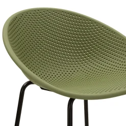 Sgabello Verde Nero set da 2 Indoor/outdoor Seduta Traforata Altezza Seduta 75 cm 51x82x58h cm, Materiale Struttura in Metallo - Trong