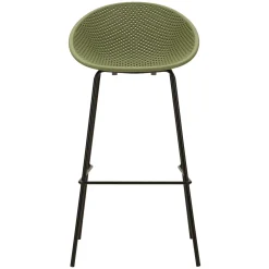 Sgabello Verde Nero set da 2 Indoor/outdoor Seduta Traforata Altezza Seduta 75 cm 51x82x58h cm, Materiale Struttura in Metallo - Trong