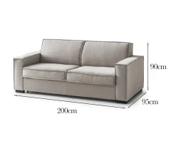 Salotto|Divani Fissi 3 Posti > Dmora Sofa ad angolo tortora 200x95x90h cm - Abernathy Grigio Tortora