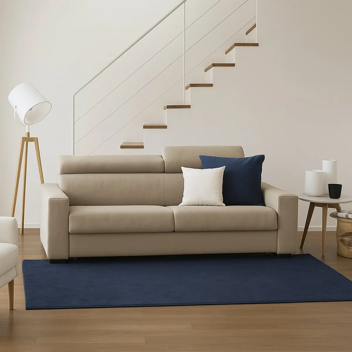 Salotto|Divani Fissi 3 Posti > Dmora Sofa angolare 220x95x85h cm - Matrice Beige