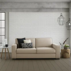 Sofa con braccioli beige 220x95x90h cm - Diopside