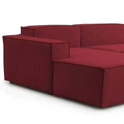 Divani Angolari|Divani Fissi Con Penisola > Dmora Sofa con braccioli 220x170x70h cm - Alhoa Rosso