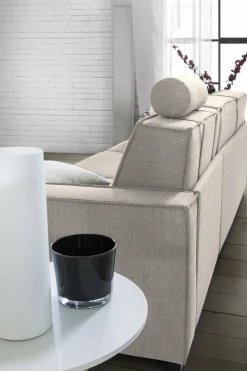 Sofa con braccioli tortora 220x95x90h cm - Diopside