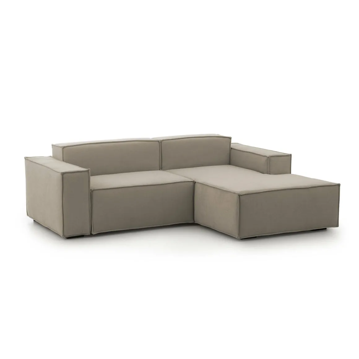 Sofa con penisola tortora 220x170x70h cm - Amuleto