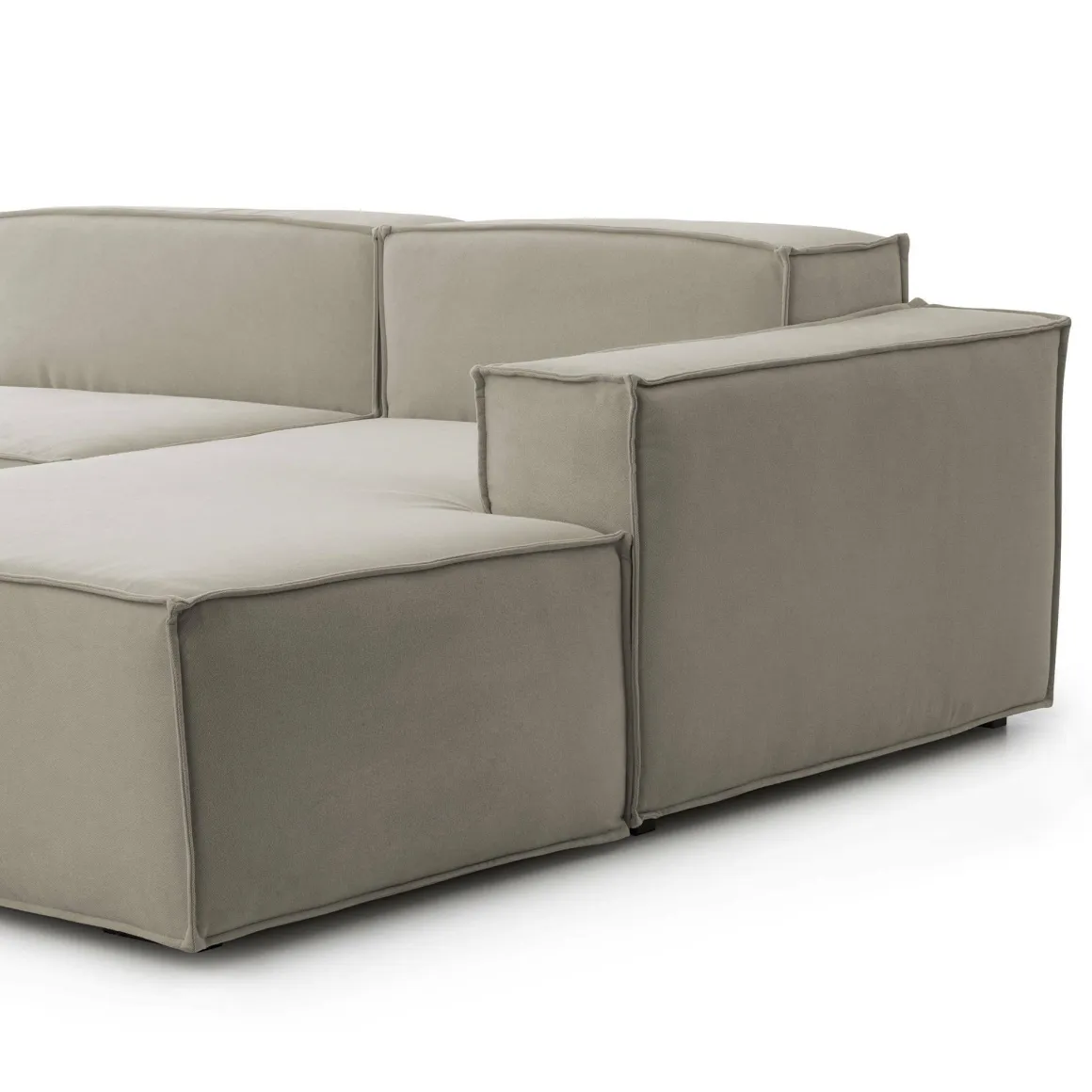 Sofa con penisola tortora 220x170x70h cm - Amuleto