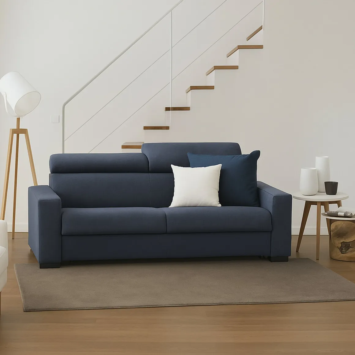 Sofa design blu 220x95x85h cm - Matrice