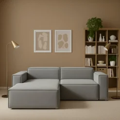 Divani Angolari|Divani Fissi Con Penisola > Dmora Sofa 2 posti 220x170x70h cm - Alhoa Grigio