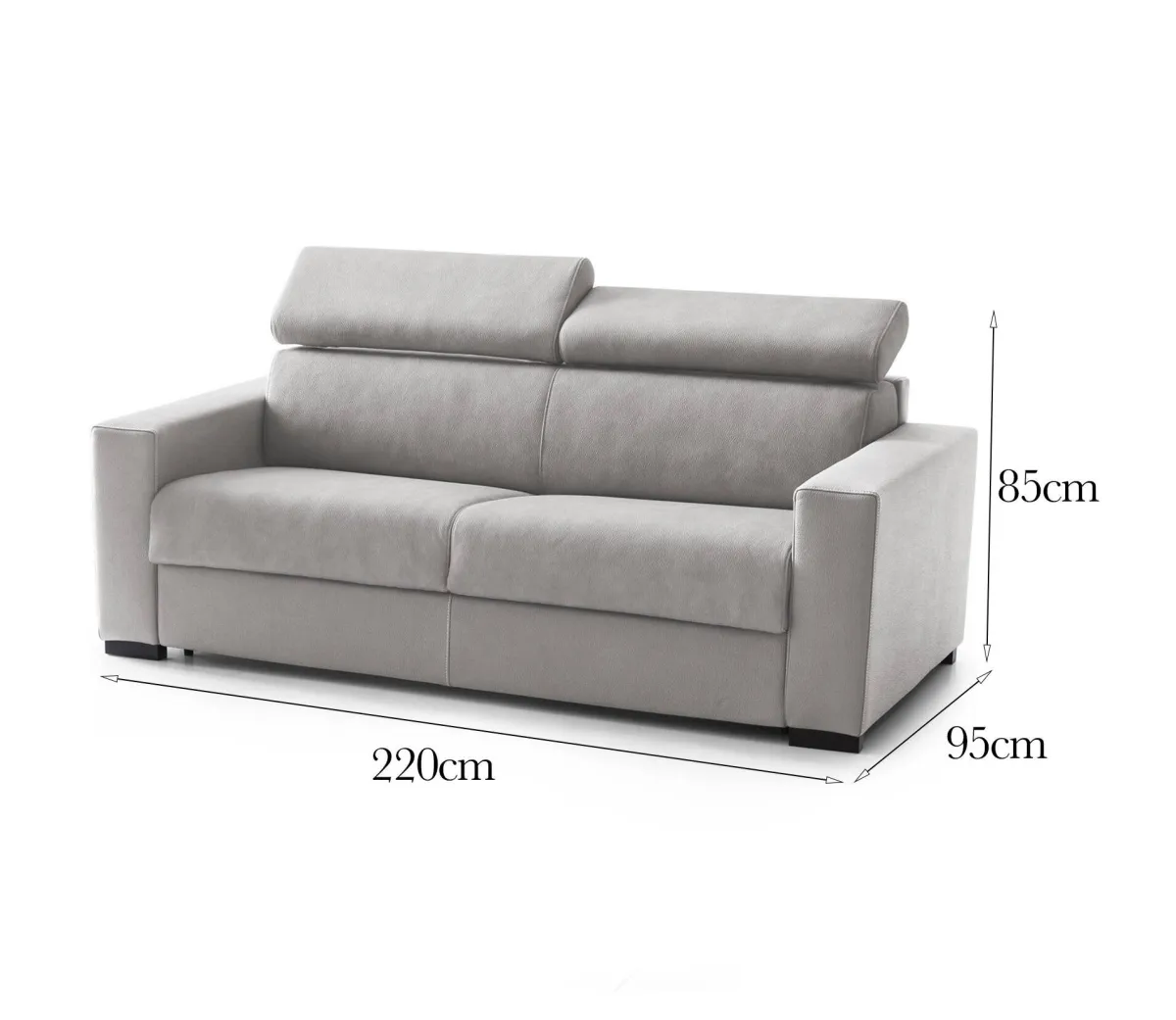 Salotto|Divani Fissi 3 Posti > Dmora Sofa 3 posti 180x95x85h cm - Vigolana Grigio