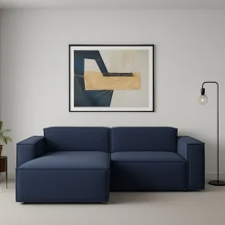 Sofa sfoderabile blu 220x170x70h cm - Alhoa