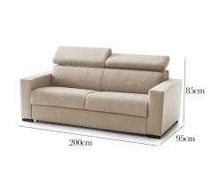 Divani Fissi 2 Posti|Salotto > Dmora Sofà design 200x95x85h cm - Schiavo Beige