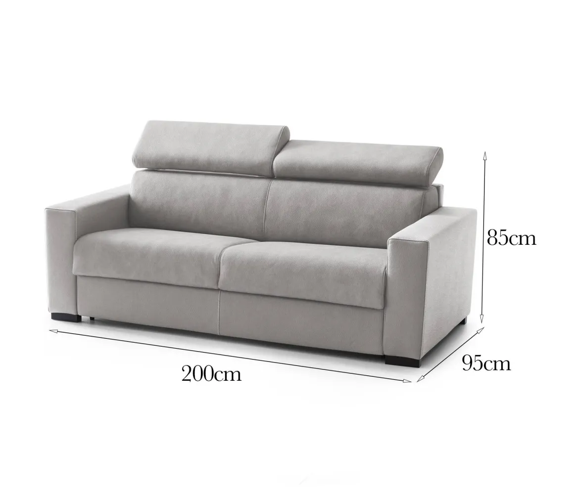 Sofà design grigio 200x95x85h cm - Schiavo