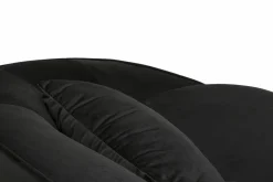 Divani Fissi 3 Posti > Dmora Sofà in legno e metallo rivestito in tessuto nero e oro 185x84x68h cm - Verte Oro, Nero
