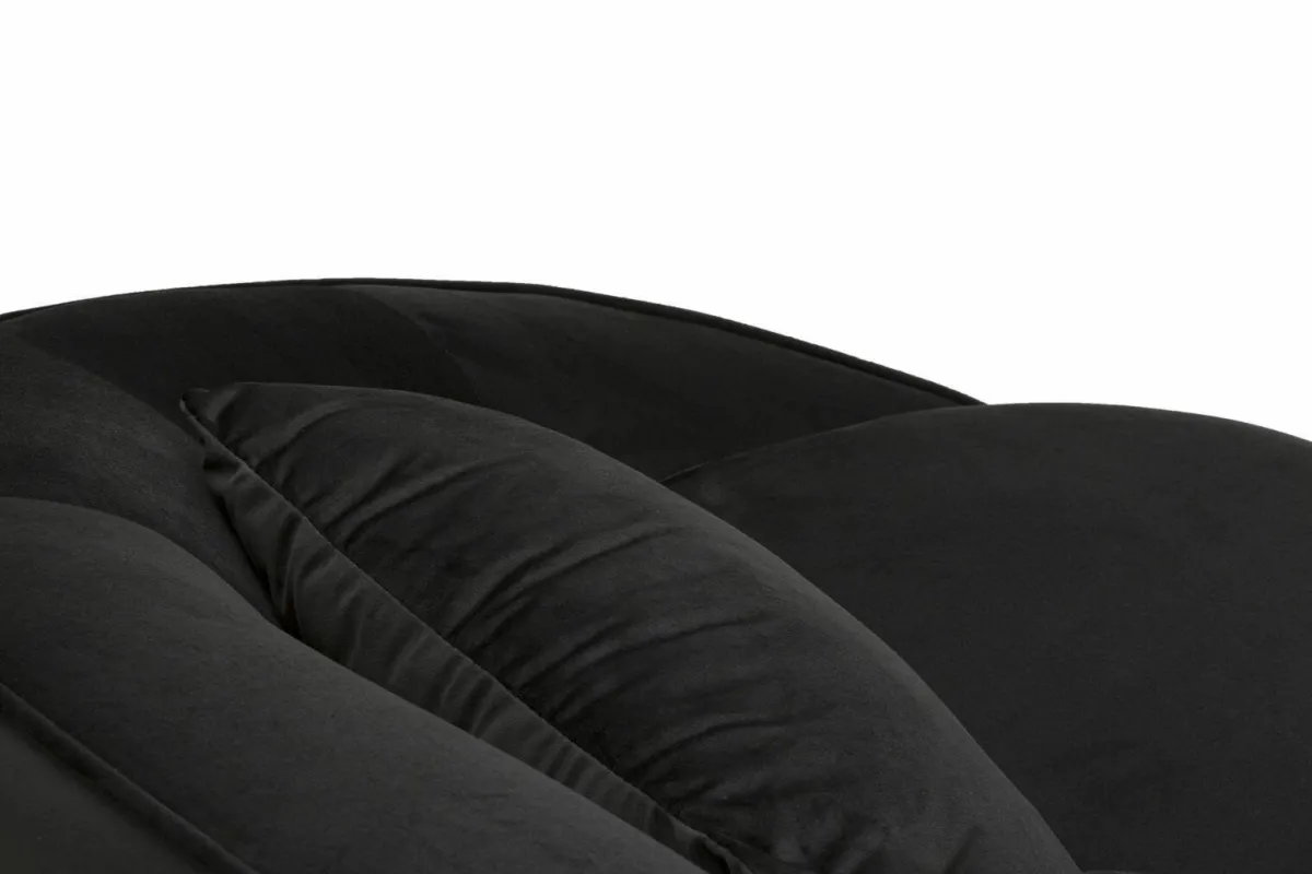 Divani Fissi 3 Posti > Dmora Sofà in legno e metallo rivestito in tessuto nero e oro 185x84x68h cm - Verte Oro, Nero