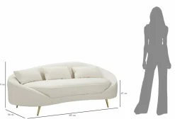 Sofà moderno crema e oro 185x84x68h cm - Verte