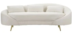 Sofà moderno crema e oro 185x84x68h cm - Verte
