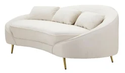 Sofà moderno crema e oro 185x84x68h cm - Verte