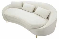 Sofà moderno crema e oro 185x84x68h cm - Verte
