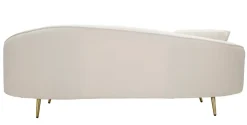 Sofà moderno crema e oro 185x84x68h cm - Verte