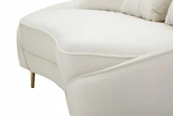 Sofà moderno crema e oro 185x84x68h cm - Verte