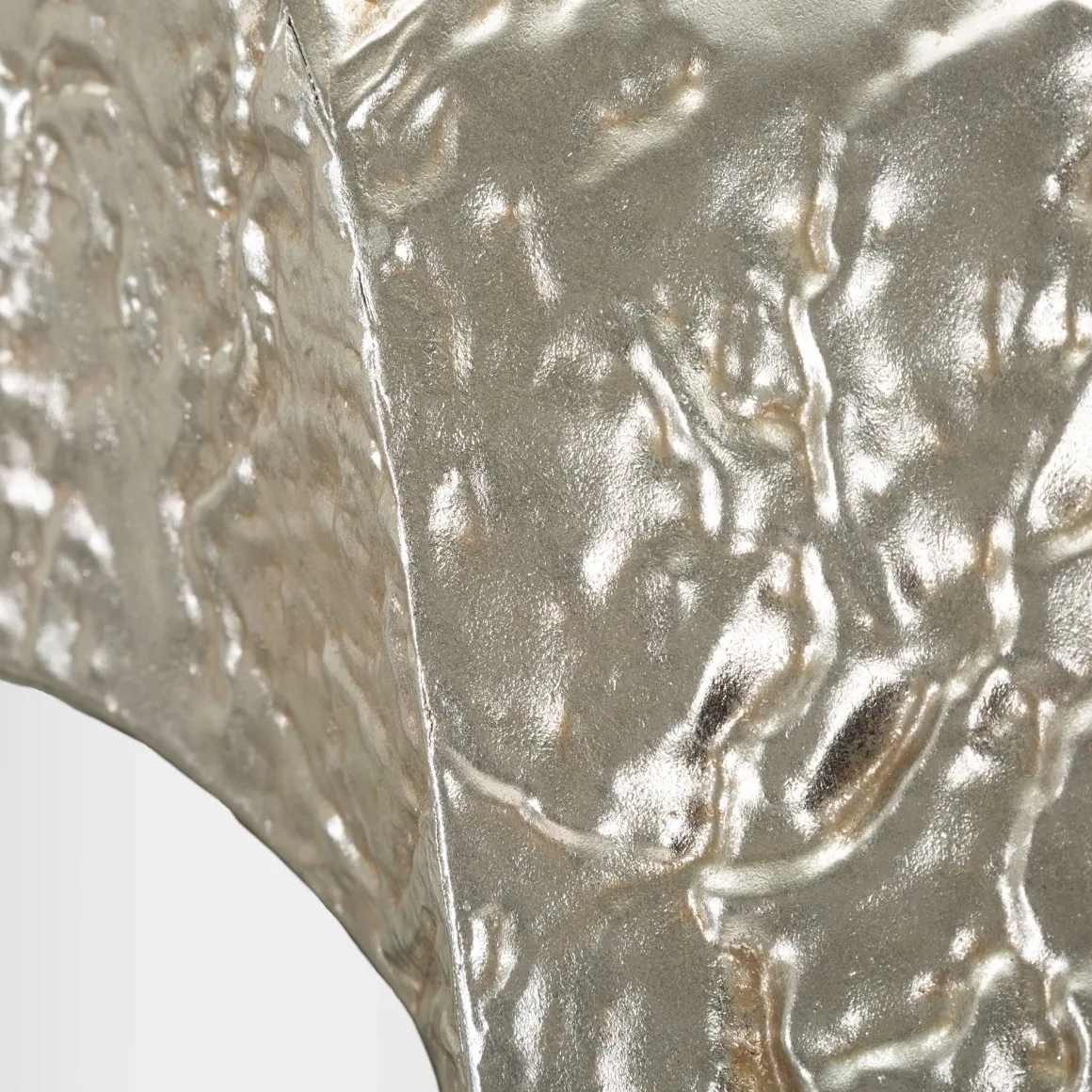 Specchio Argento Trasparente Cornice Effetto Materico Forma Ovale 88x128h cm, Tipologia a Parete - Daga