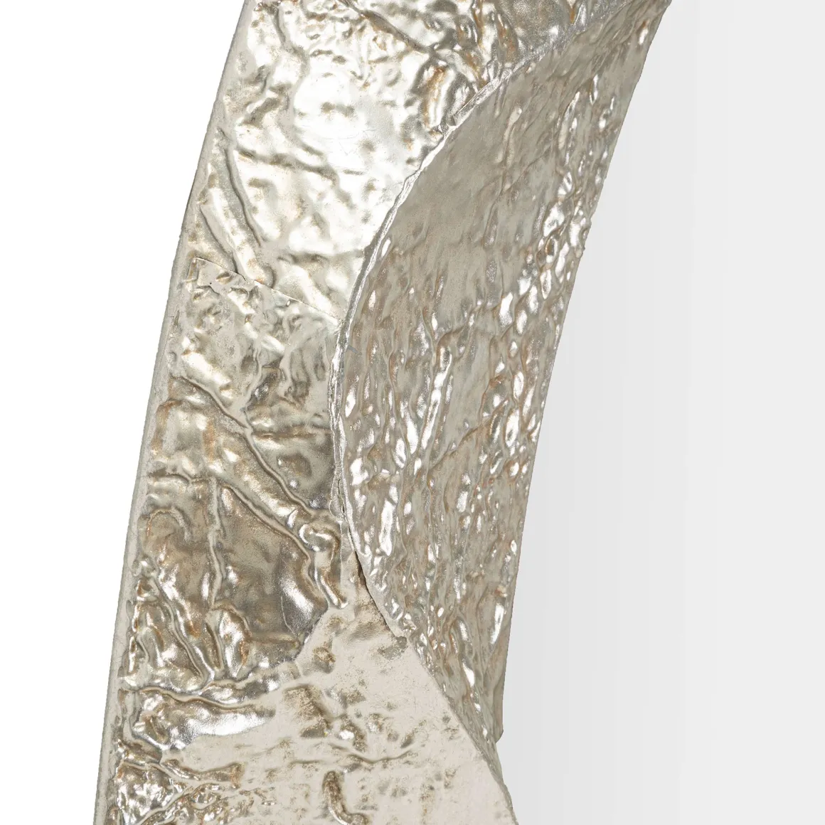 Specchio Argento Trasparente Cornice Effetto Materico Forma Ovale 88x128h cm, Tipologia a Parete - Daga