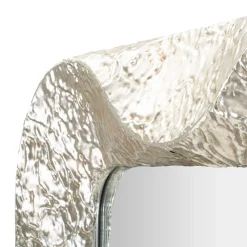Specchio Argento Trasparente Cornice Effetto Materico Forma Rettangolare 70x161h cm, Tipologia a Parete - Dagalito