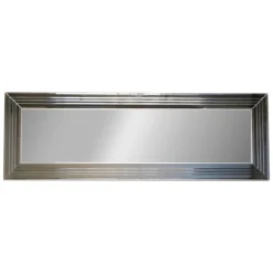 Specchi > Dmora Specchio Argento Trasparente Dettagli Geometrici Forma Rettangolare 130x65h cm, Tipologia a Parete - Rosazza Trasparente, Argento