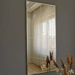 Specchi > Dmora Specchio Argento Trasparente Forma Rettangolare Tipologia a Parete 30x90h cm, Colore Struttura Trasparente - Croviana Trasparente, Argento