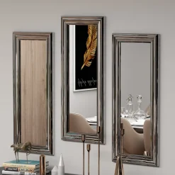 Specchi > Dmora Specchio Argento Trasparente Modulabile set da 3 40x40h cm, Forma Rettangolare - Ortona Trasparente, Argento
