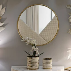 Specchio bianco e oro 80x80h cm - Bozzole