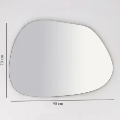 Specchio Bianco Forma Irregolare Tipologia a Muro 75x58h cm, - Moscufo