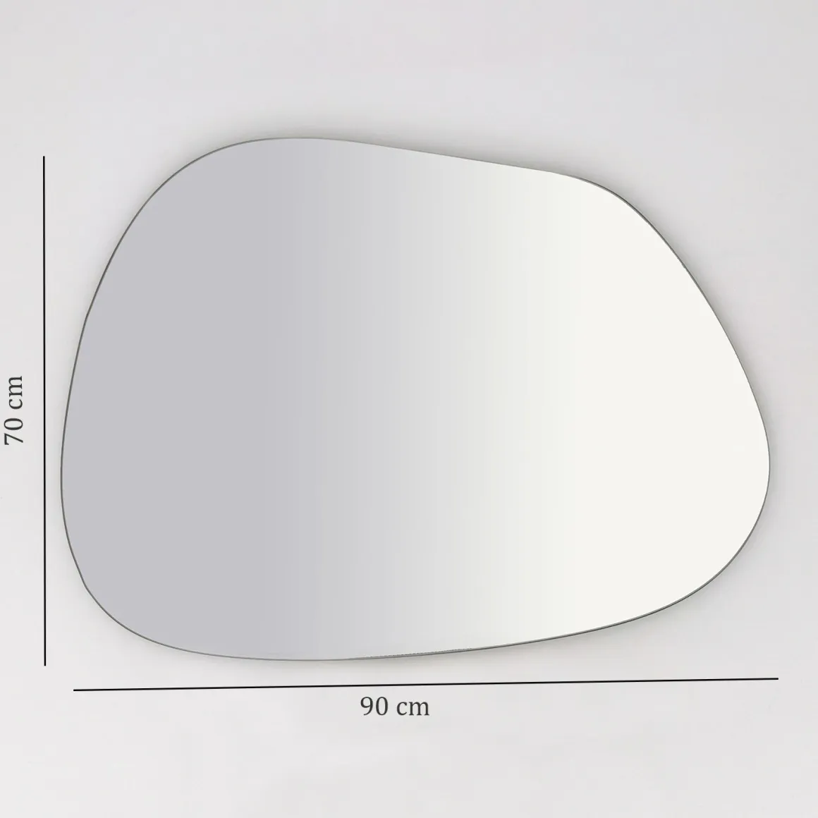 Specchio Bianco Forma Irregolare Tipologia a Muro 75x58h cm, - Moscufo