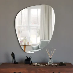 Specchio Bianco Forma Irregolare Tipologia a Muro 75x58h cm, - Moscufo
