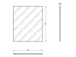 Specchio Bianco kit Fissaggio a Muro Incluso Forma Rettangolare 79x95h cm - Civitella