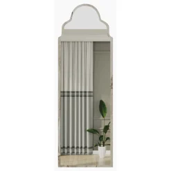 Specchio Bianco Marmo Trasparente Forma Rettangolare Tipologia a Terra 50x160h cm, Colore Struttura Trasparente - Vitta